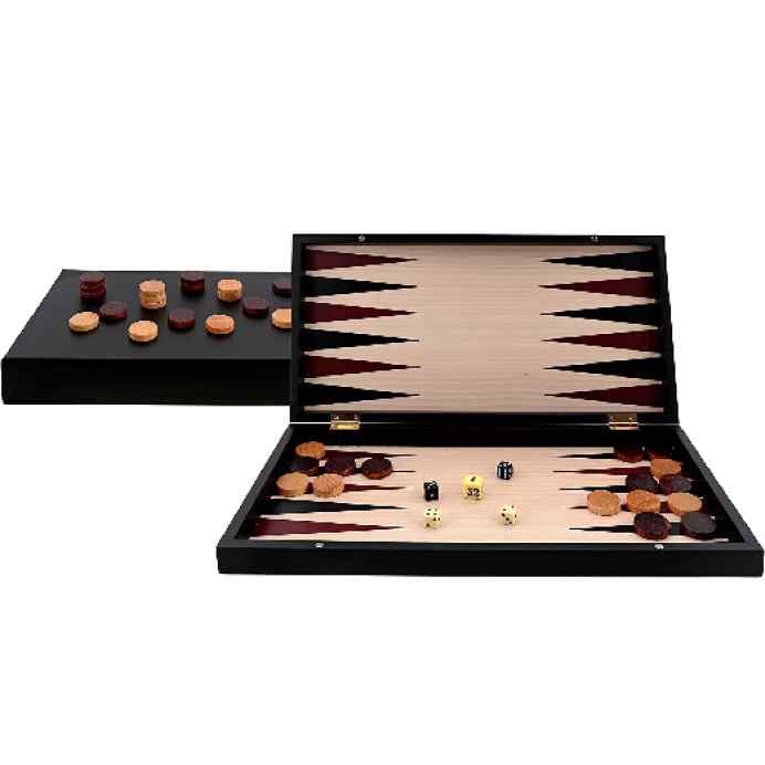 47 x 36 cm, Incluye Accesorios Color Negro Juego de Backgammon Relaxdays 10023503 