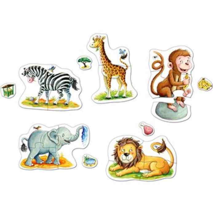 puzzle animales del zoo haba abierto