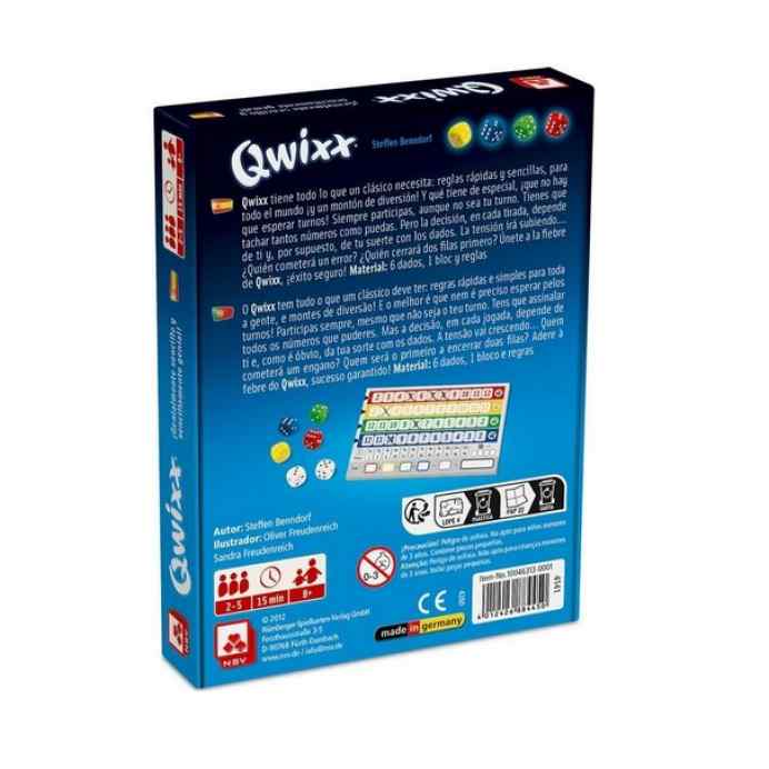 qwixx juego de dados por detras