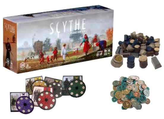 Scythe Invasores de Tierras Lejanas + Diales Scythe + Monedas + Recursos de Luxe