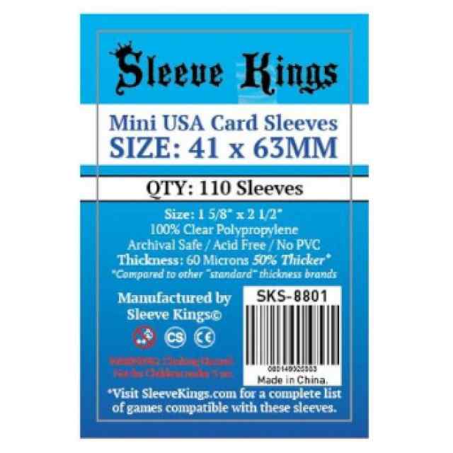 Fundas Sleeve Kings Mini USA Card Sleeves 41x63 (110 uds) TABLERUM