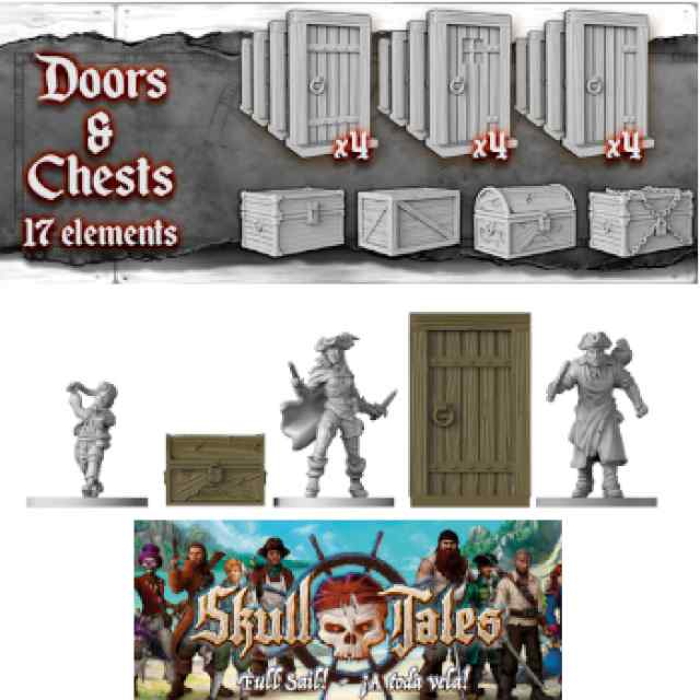 Skull Tales: Set 12 puertas + 5 baúles TABLERUM